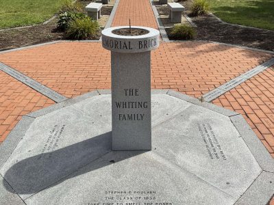 Sundial Donated to Brick Park by Whiting Family